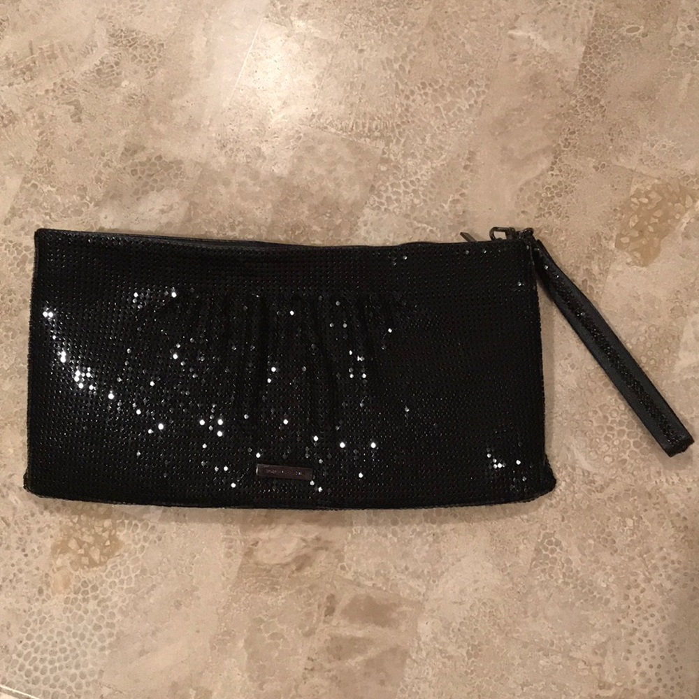 BCBG Max Azria Black Mesh Clutch.